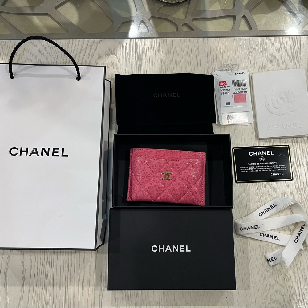 Chanel Pink Quilted Card Holder